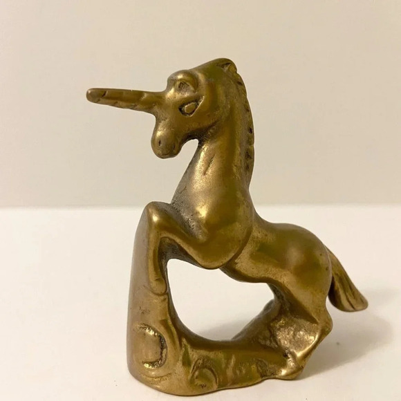 Other - Vintage Brass Unicorn Collectible Figurine  2.5 Inch Size Figure Mystical